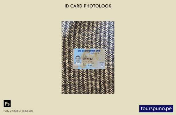 Plantilla FRONTAL lista para imprimir con aspecto fotográfico de identificaci 32